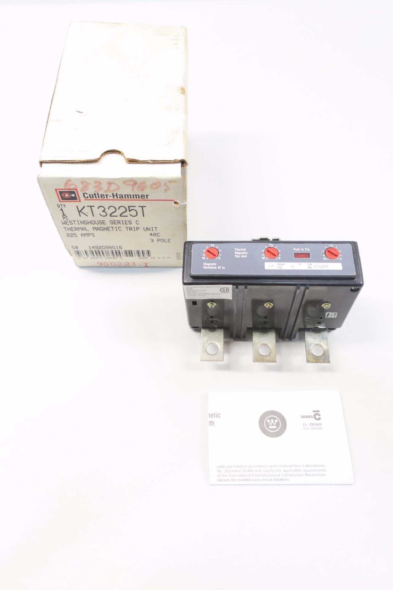 CUTLER HAMMER KT3225T 225 AMP CIRCUIT BREAKER - MISCELLANEOUS