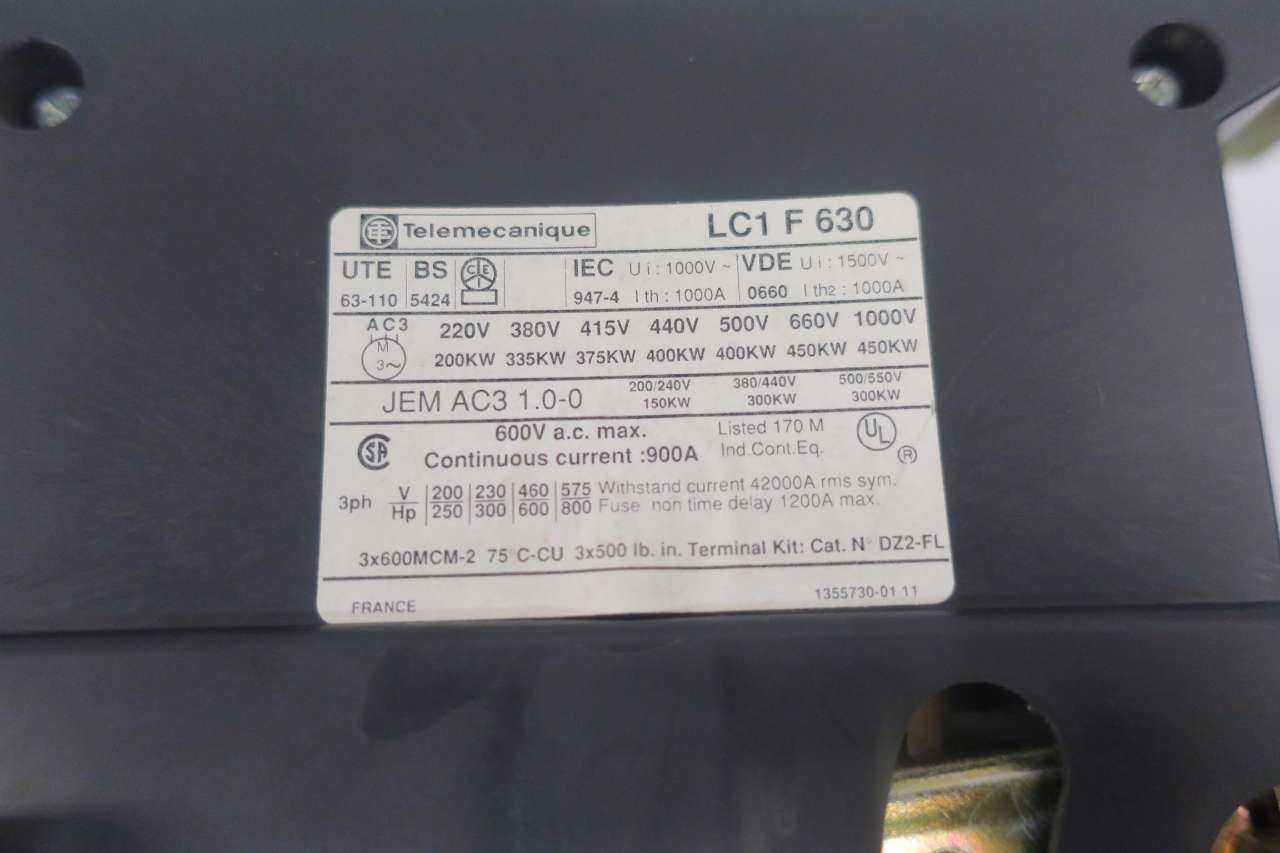 TELEMECANIQUE LC1F630 900 AMP CONTACTOR - MISCELLANEOUS