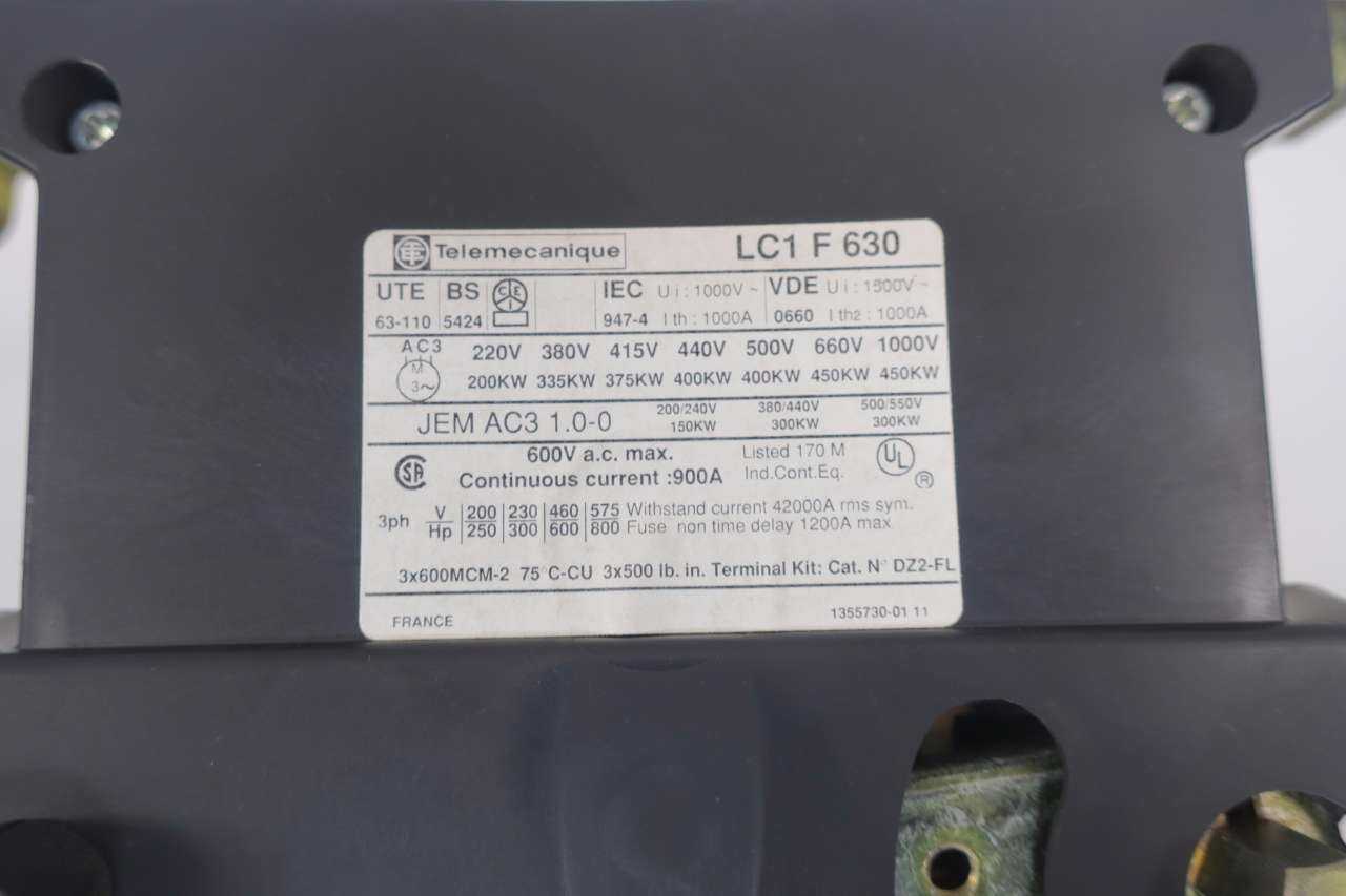 TELEMECANIQUE LC1F630 600 HP 900 AMP CONTACTOR - MISCELLANEOUS
