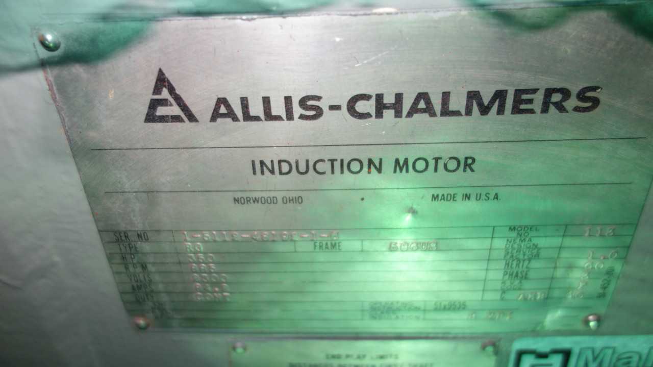 LOT OF 6 GE, ALLIS CHALMERS 250HP, 350HP 2300V MOTORS - ELECTRIC MOTORS