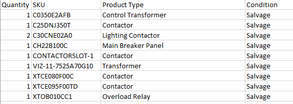 Lot of Quantity 10x Salvage Contactors, Control Transformers, and Relays - CONTROL TRANSFORMERS