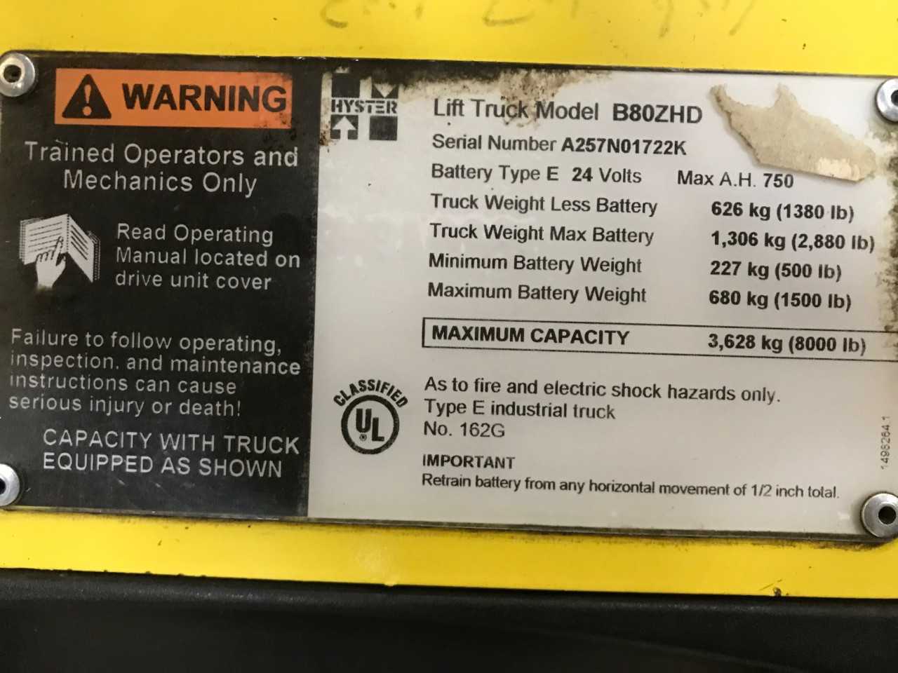 2012 HYSTER DOUBLE PALLET JACK,AURORA, IL (CHICAGO) - ELECTRIC PALLET JACKS