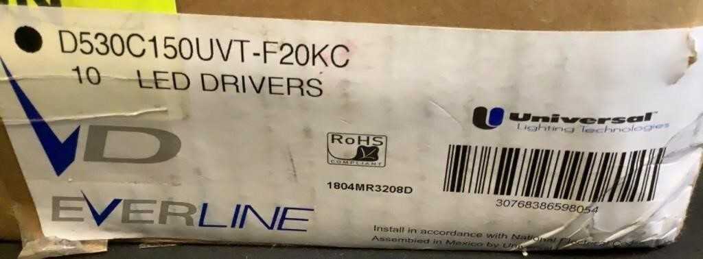 (Approximately 40) Everline Assorted LED Drivers D14CC150HVT-F, D530C150UVT-F20KC - LIGHTING