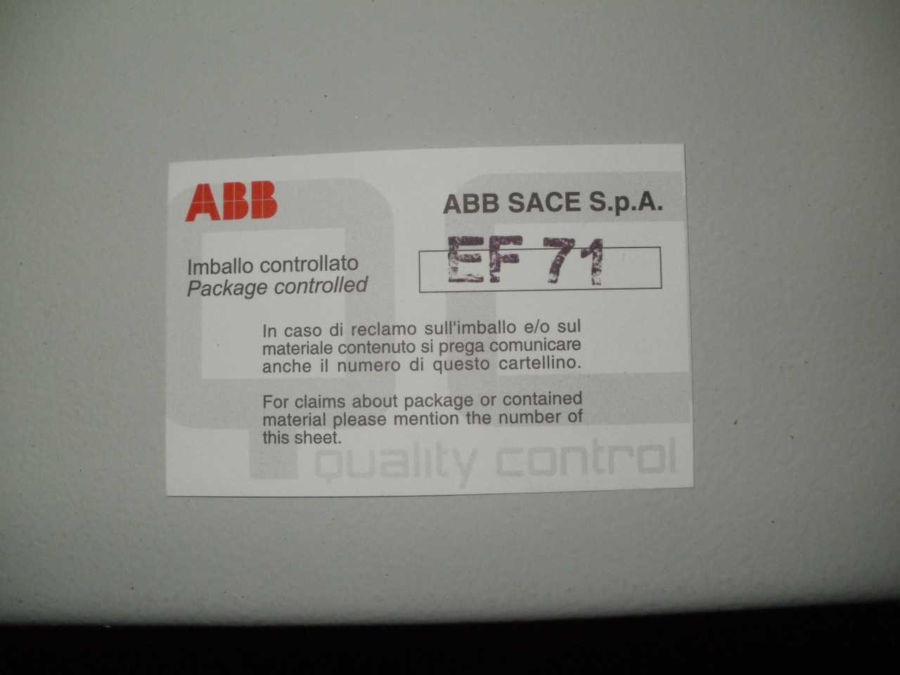 ABB STAB QTY 1 - ELECTRICAL COMPONENTS