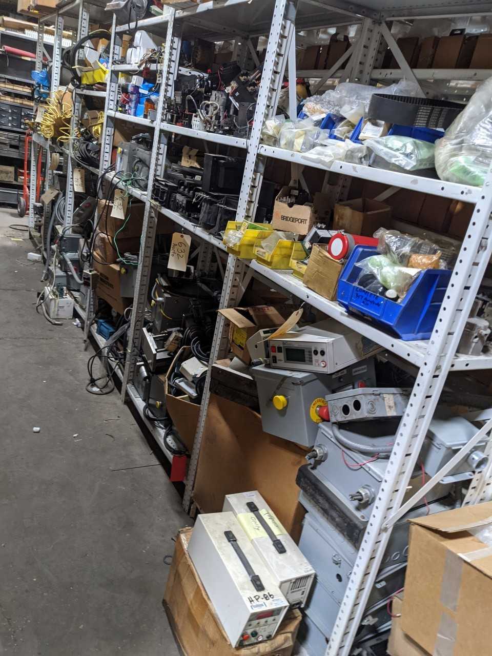 CONTENTS OF 6 SHELVES , AC , DC DRIVES, ITW GEMA CONTROLLERS - MISCELLANEOUS