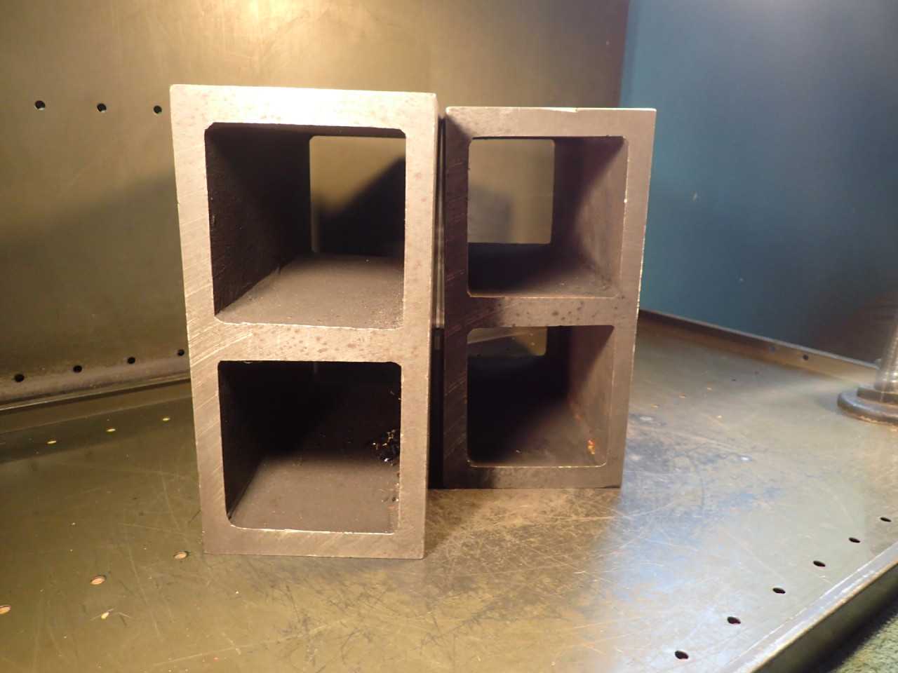 2 Pc Set 12" x 12" x 6" 2-Core Hollow Box Machinist Mill Set-Up Parallel Blocks - END MILLS