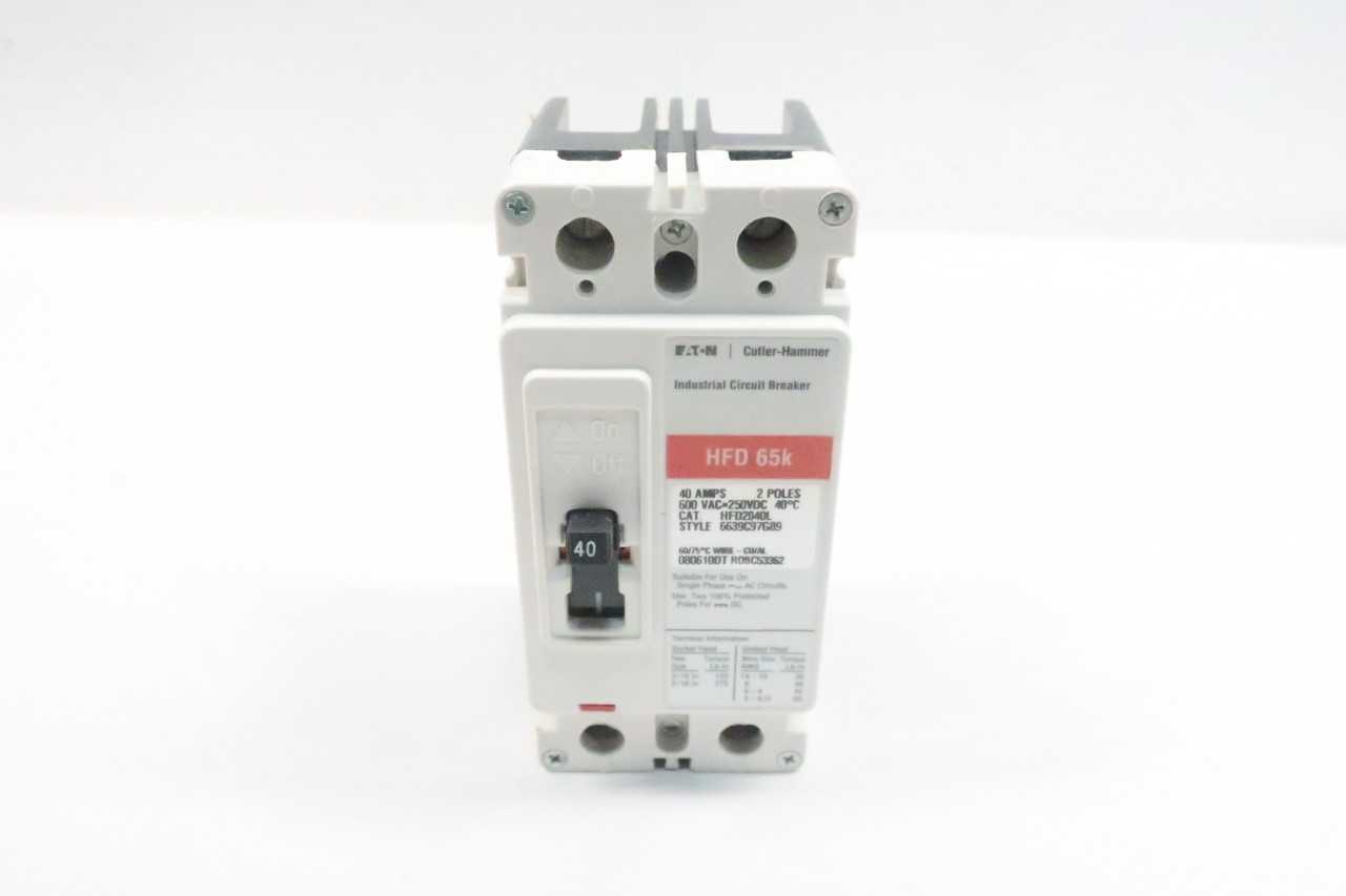 CUTLER HAMMER HFD2040L 2P 40A AMP 600V-AC MOLDED CASE CIRCUIT BREAKER - CIRCUIT BREAKERS