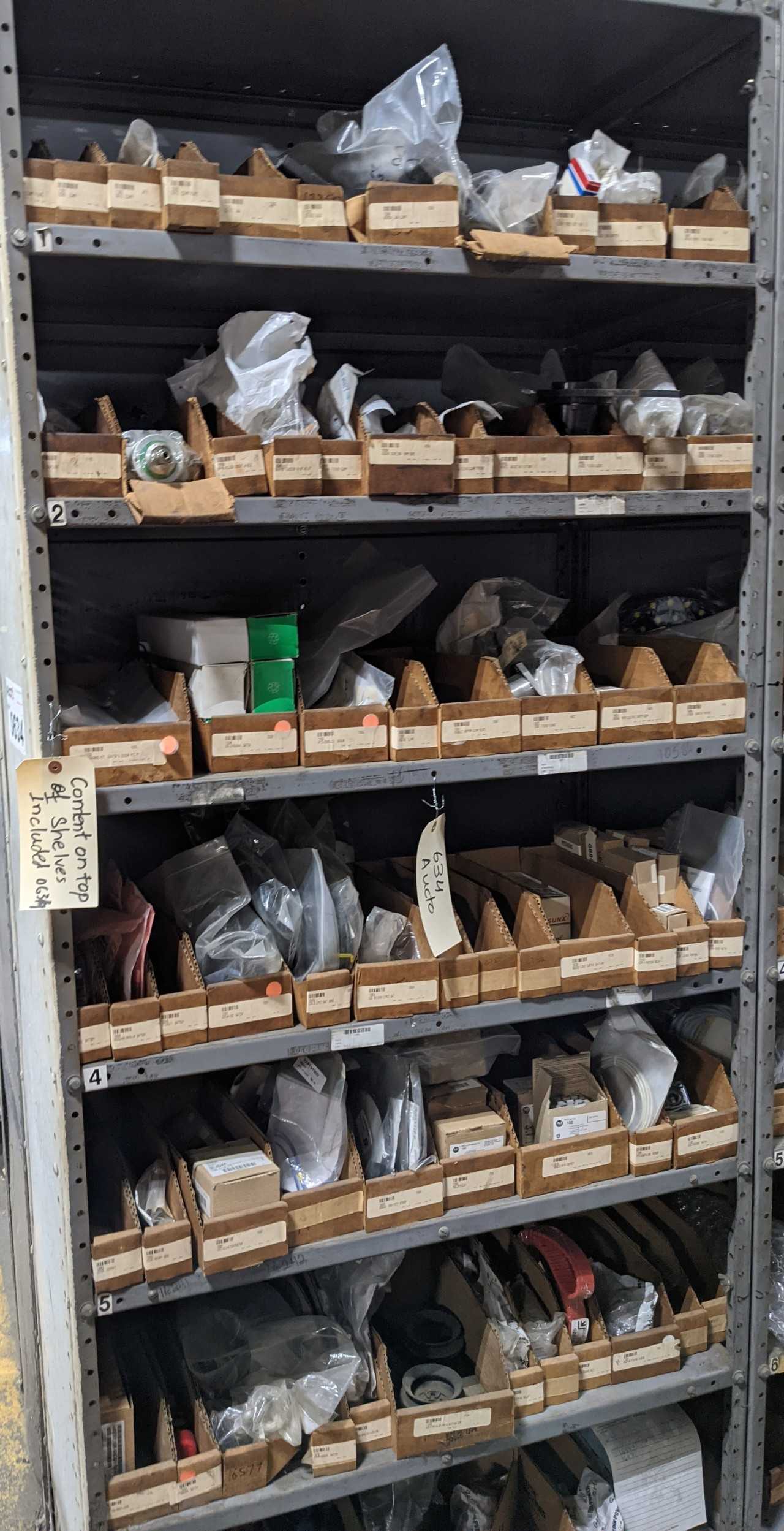 CONTENTS OF 3 SHELVES , MRO , ELECTRICAL,  LABELS - MISCELLANEOUS