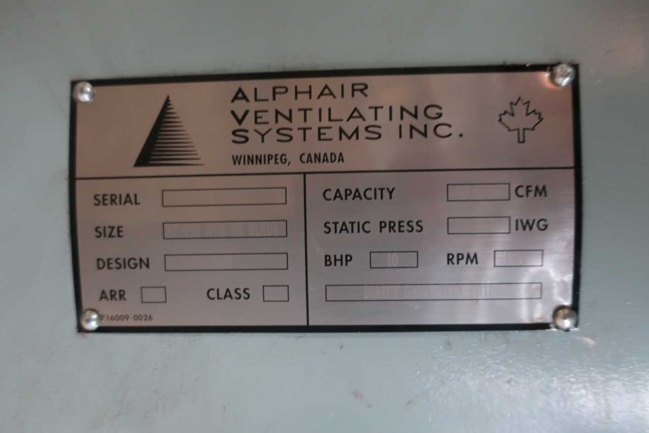 HOWDEN ALPHAIR VENTILATING SYSTEM - PROCESS EQUIPMENT