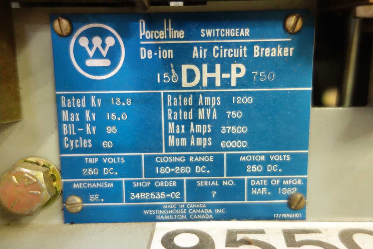 WESTINGHOUSE PORCEL LINE 150 DH-P 750 AIR CIRCUIT BREAKER - CIRCUIT BREAKERS