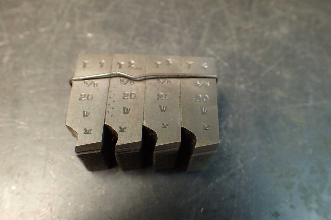 5/8" -20 NS Standard Thread Threading Chasers for Geometric 3/4"-D Die Head - MACHINING ACCESSORIES & TOOLING