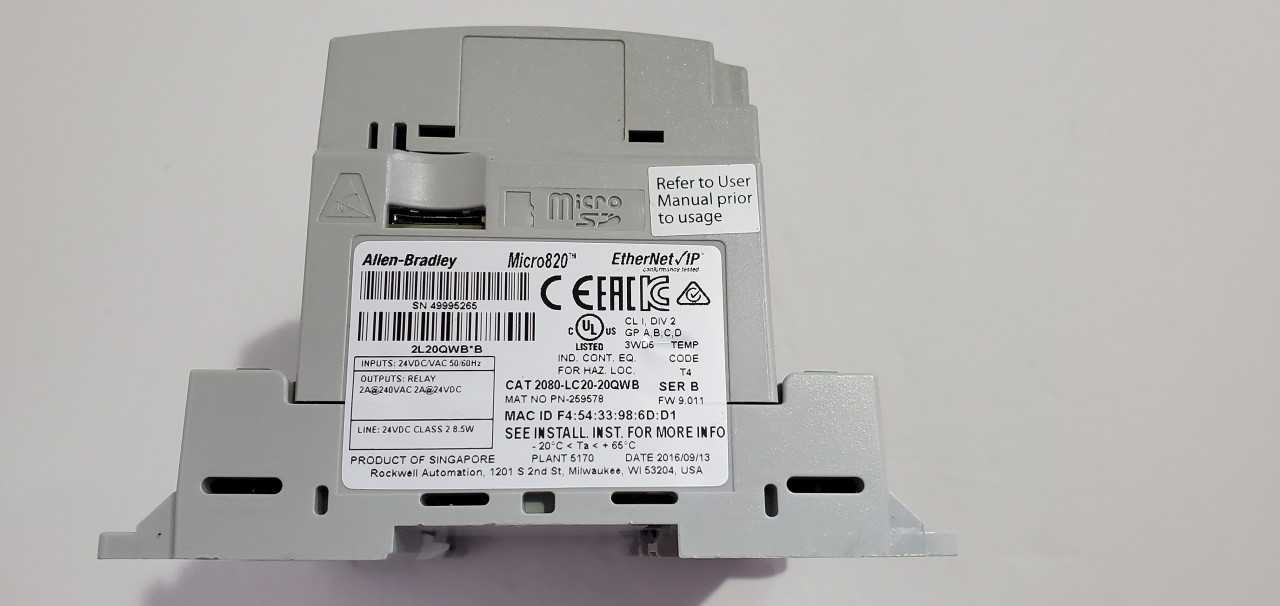 Allen Bradley Micro 820 2080-LC20-20QWB PLC - AUTOMATION & CONTROLS