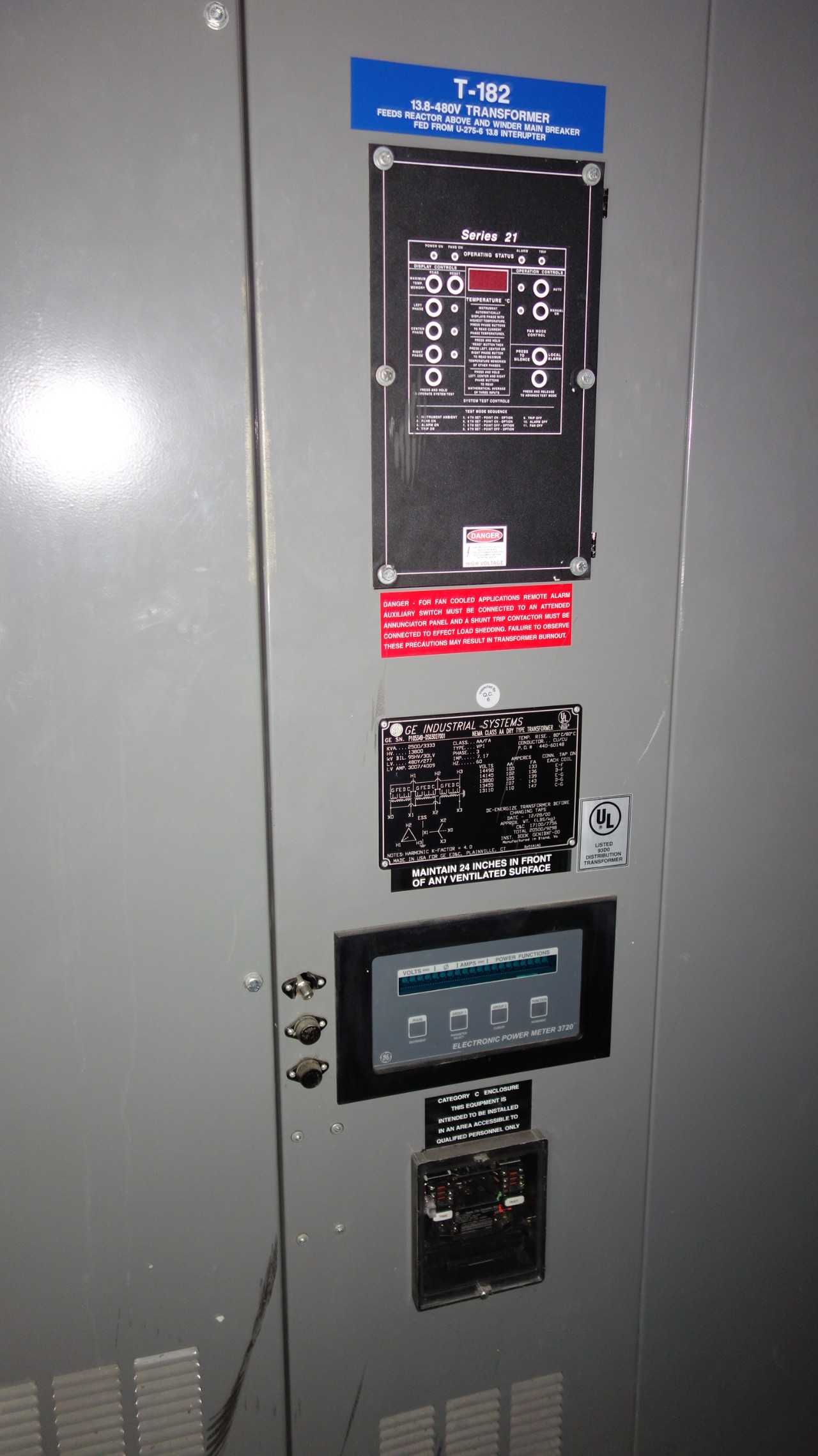 GE 2500 KVA DRY TRANSFORMER - CONTROL TRANSFORMERS