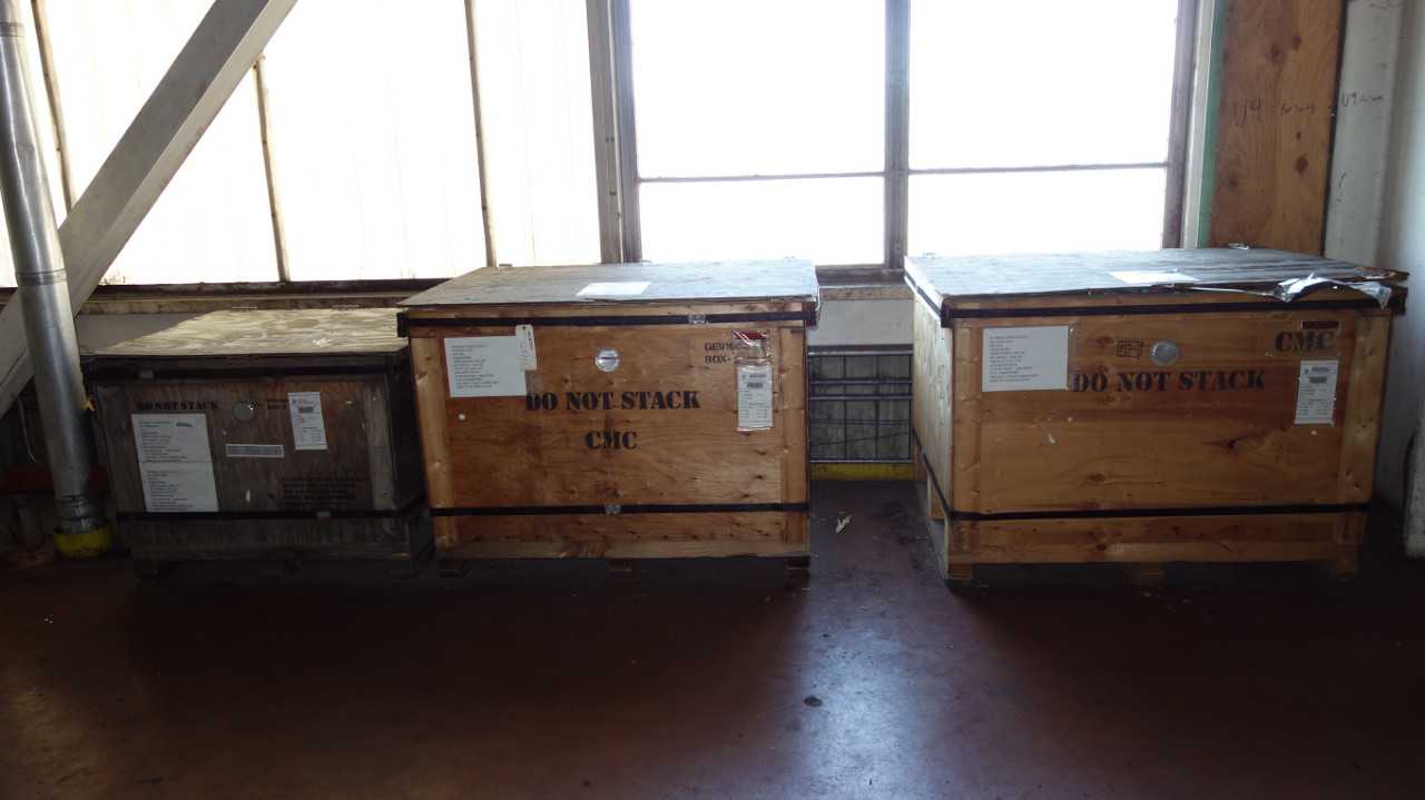 LOT OF 3 GE TURBINE PART CRATES - ELECTRIC POWER TOOLS