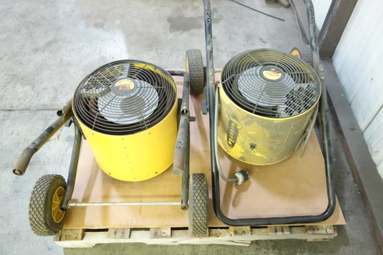LOT OF 2 FOSTORIA 2M16 HEAT WAVE 15 MOBILE ELECTRIC HEATERS - HVAC EQUIPMENT