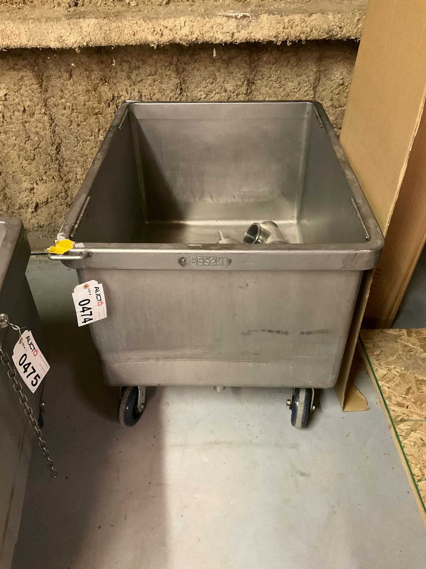 Metal Rolling Bin with Contents