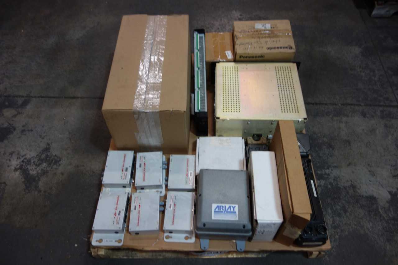 1 PALLET OF ASSORTED ELECTRICAL- MODULE CONTROLS, SERVO MOTORS, INTERFACE PANEL- INDRAMAT, GE FANUC, RELIANCE - AUTOMATION & CONTROLS