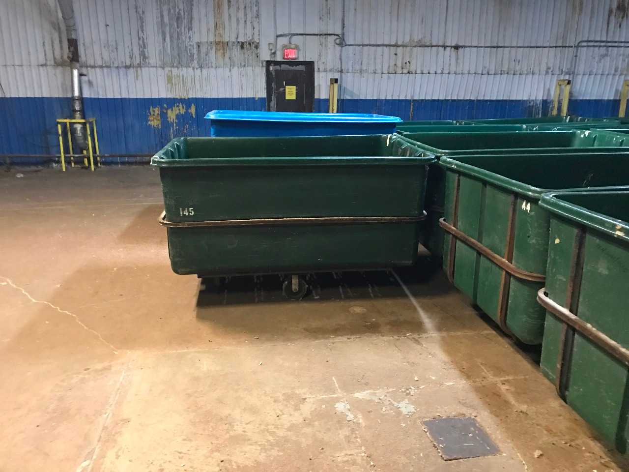 Green Tub Carts  Lot of 3 - ROLLING CARTS
