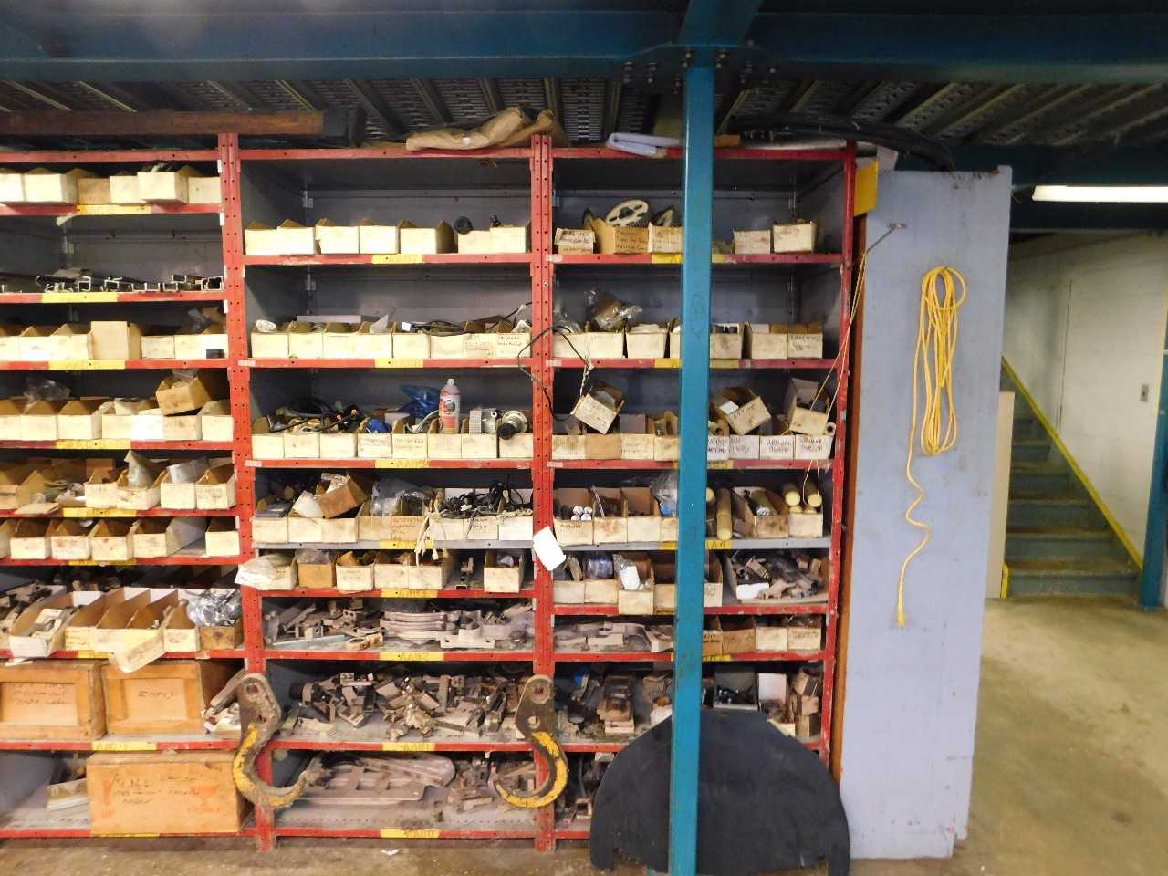 Parts Room Shelving with Misc Parts 2 Racks - INDUSTRIAL PARTS