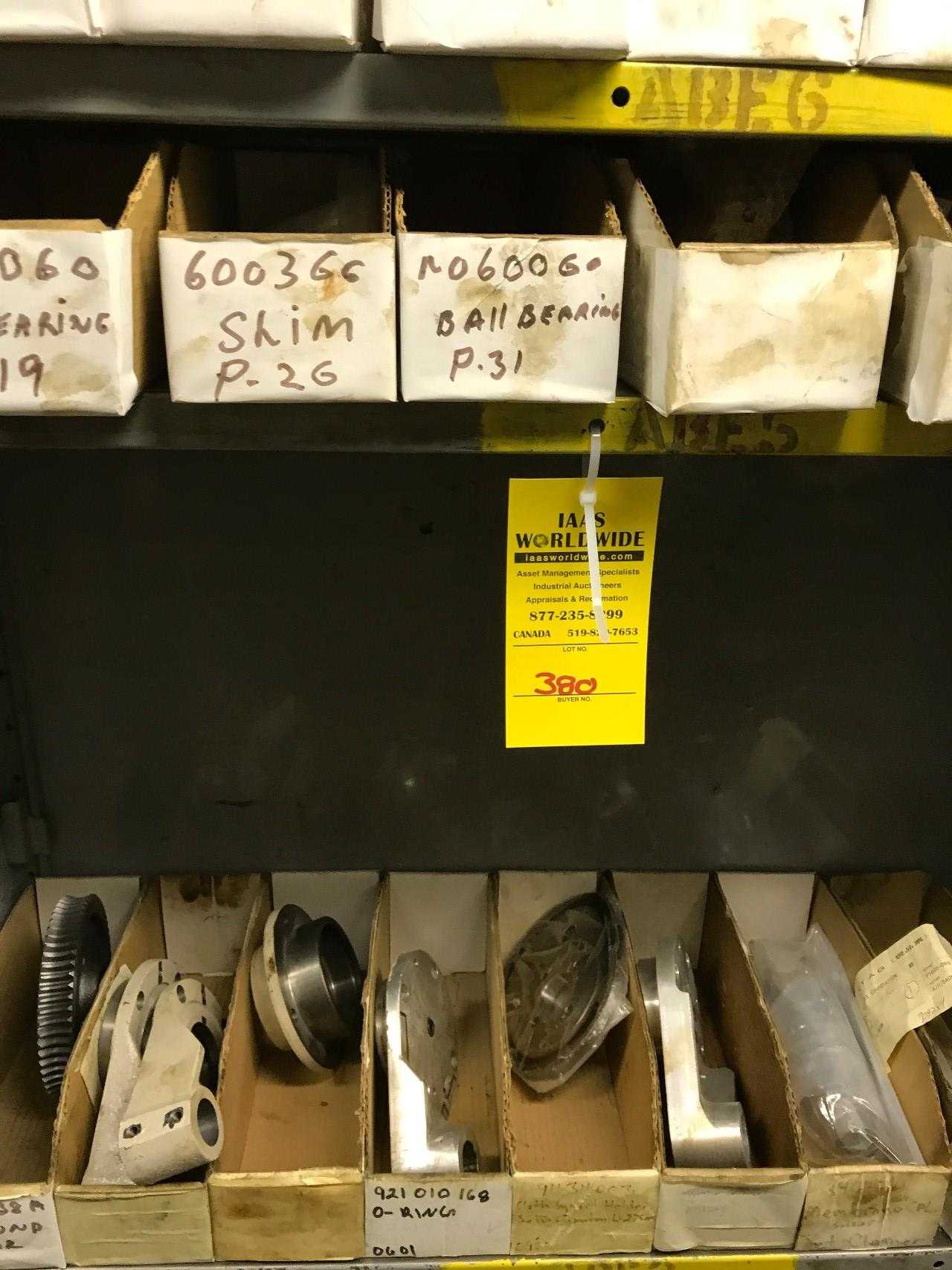 Parts Room Shelving with Misc Parts 8 Racks - INDUSTRIAL PARTS