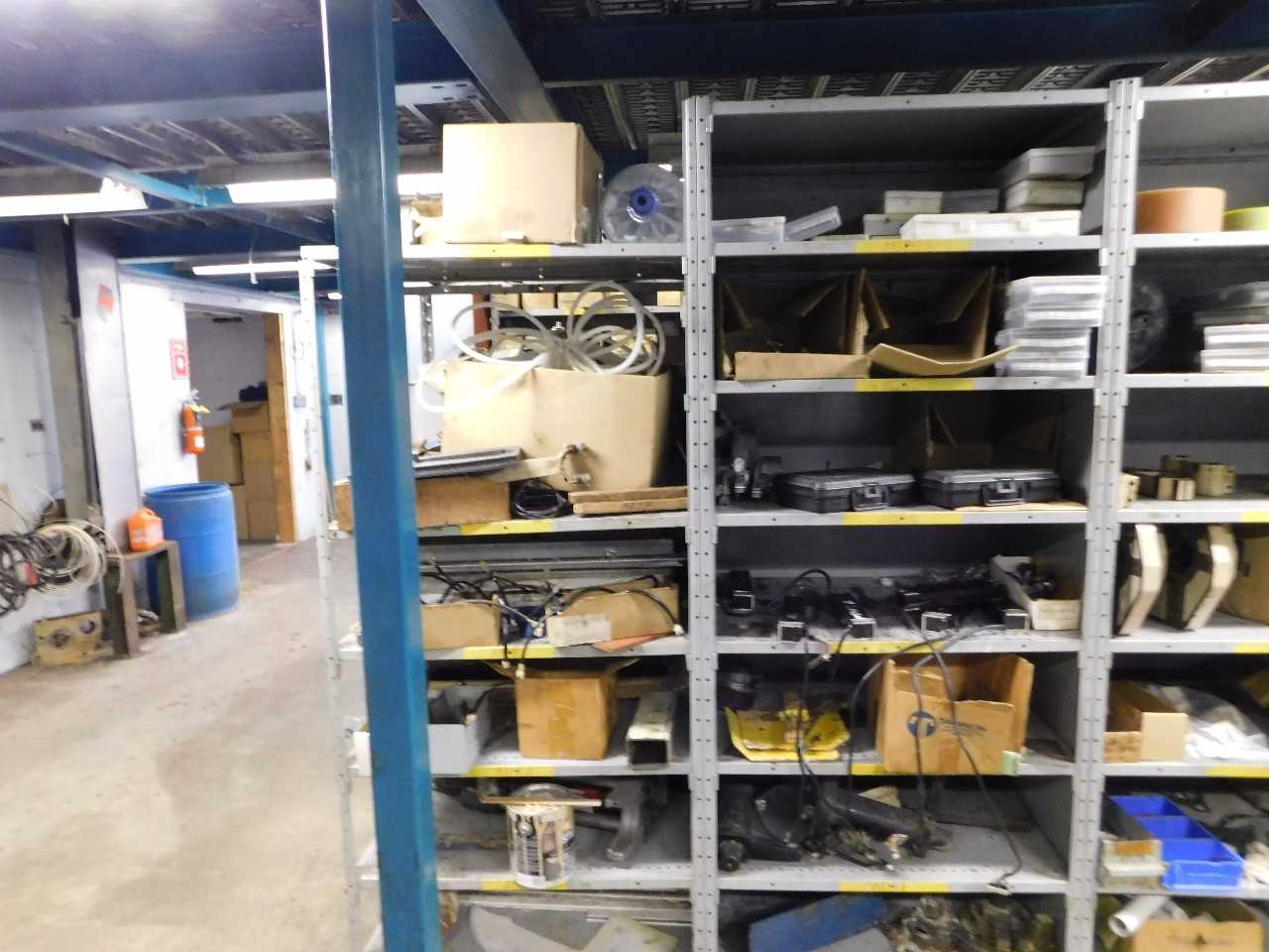 Parts Room Shelving with Misc Parts 13 Racks  - INDUSTRIAL PARTS