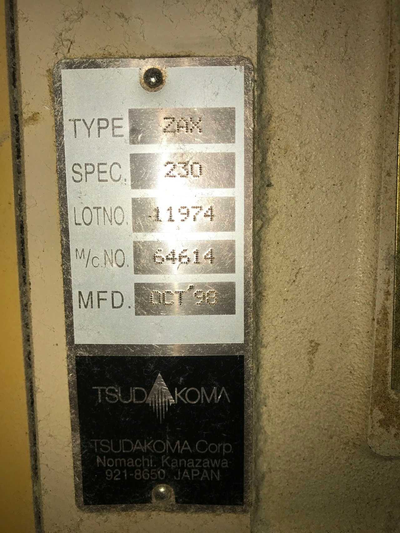  2002 Tsudakoma 230 cm ZAX Air Jet Looms with mechanical tuckers - PROCESS EQUIPMENT