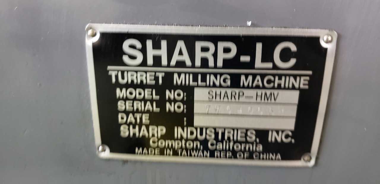 Sharp-HMV Vertical Knee Mill Vise Not Included - MILLING MACHINES