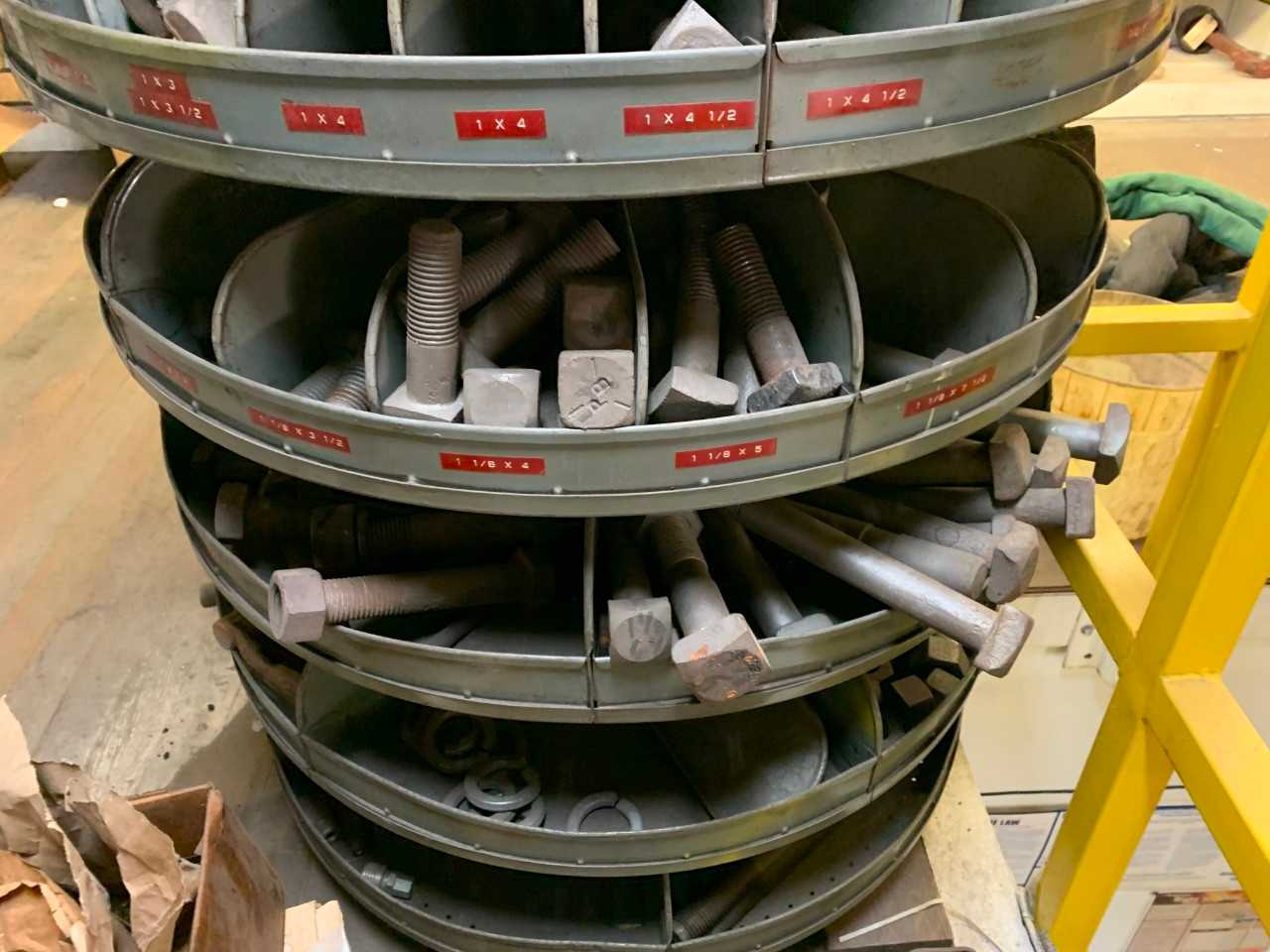 Large Bin of large Nuts and Bolts - INDUSTRIAL PARTS