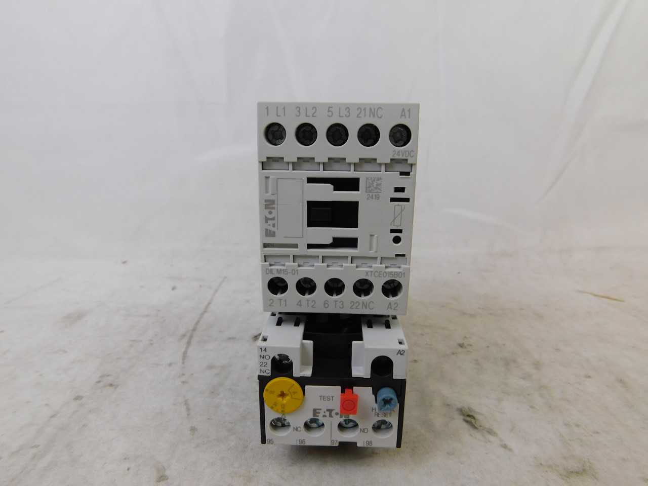 Lot of Qty 1x Eaton XTAE015B01TD016 Non-Reversing Starter & 1x Eaton PRC750D-480 PLC Control Lighting Control Display 480VAC - MOTOR STARTERS