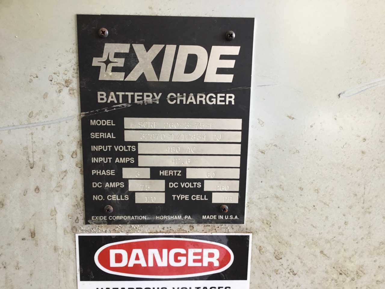 Exide Battery Charger - MATERIAL HANDLING