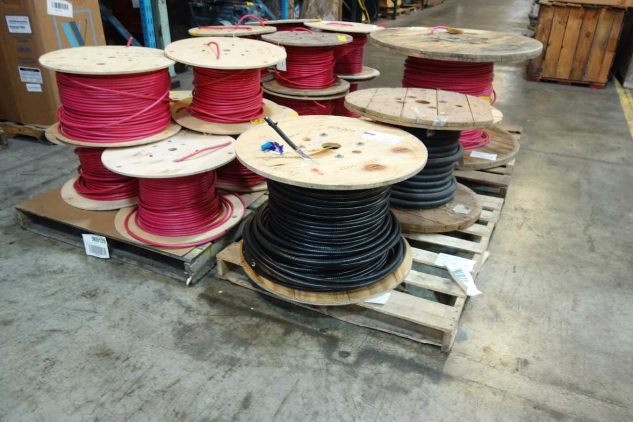 LOT OF ASSORTED SPOOLS OF INSULATED WIRE - ELECTRICAL COMPONENTS
