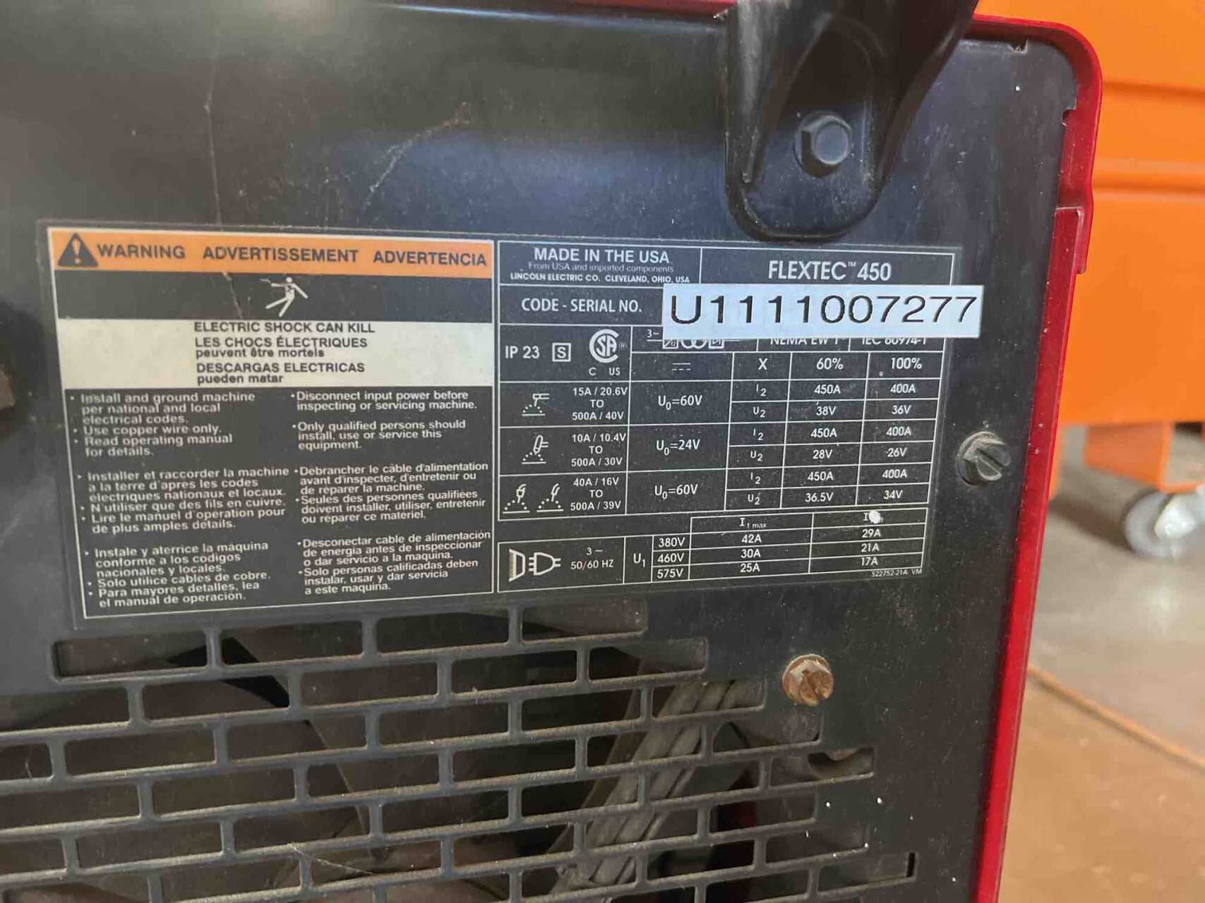 Lincoln Electric Flextec 450 - WELDING EQUIPMENT