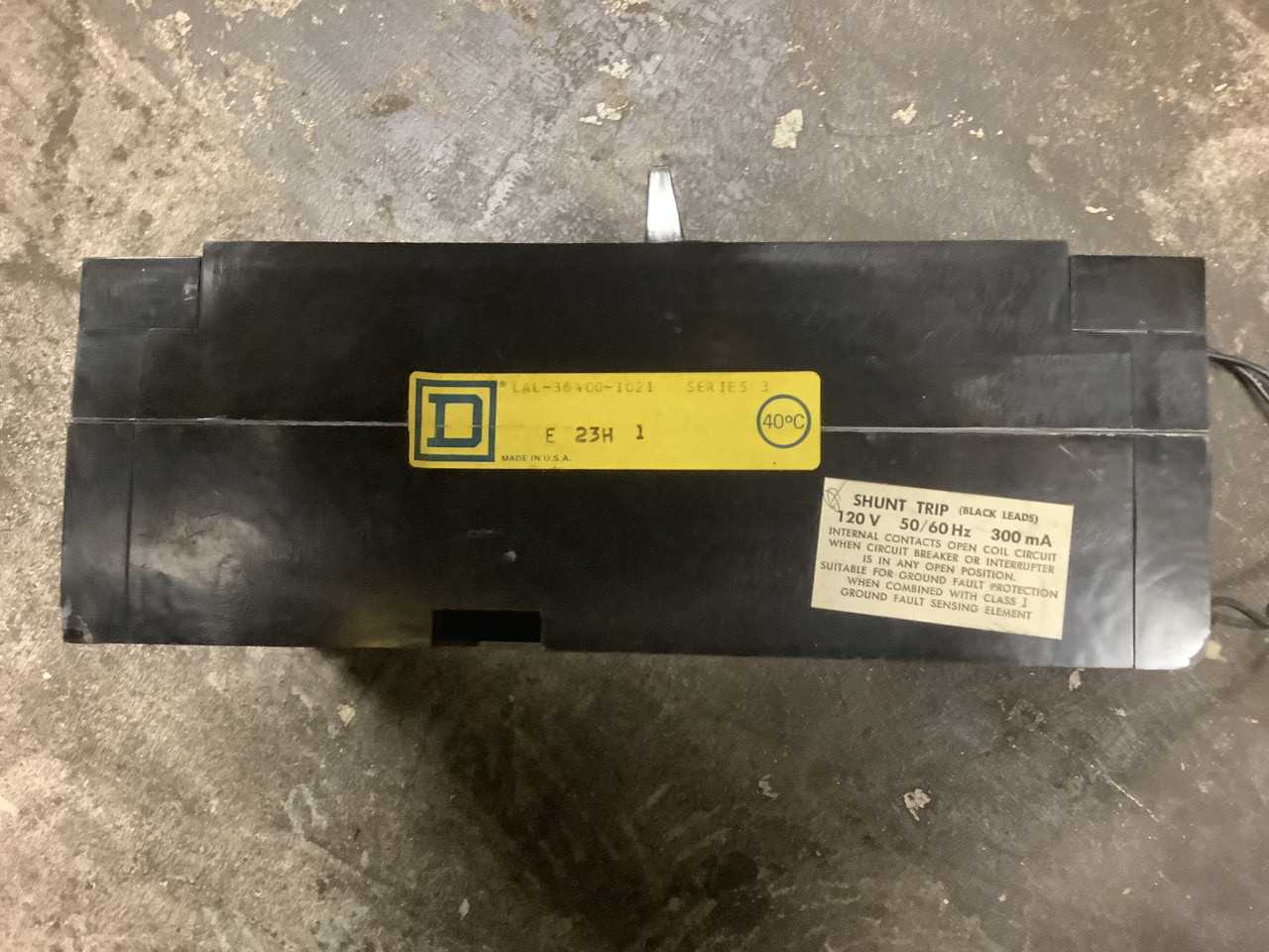 Lot of 1 Square D LAL364001021 Circuit Breaker 400amp - CIRCUIT BREAKERS