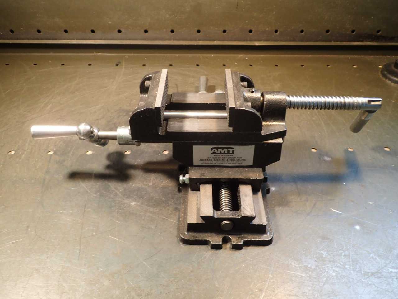 AMT X-Y Cross Slide Drill Press Vise: 3-1/4" Wide, Jaws Open 2-1/2", .005" - MILLING MACHINE PARTS