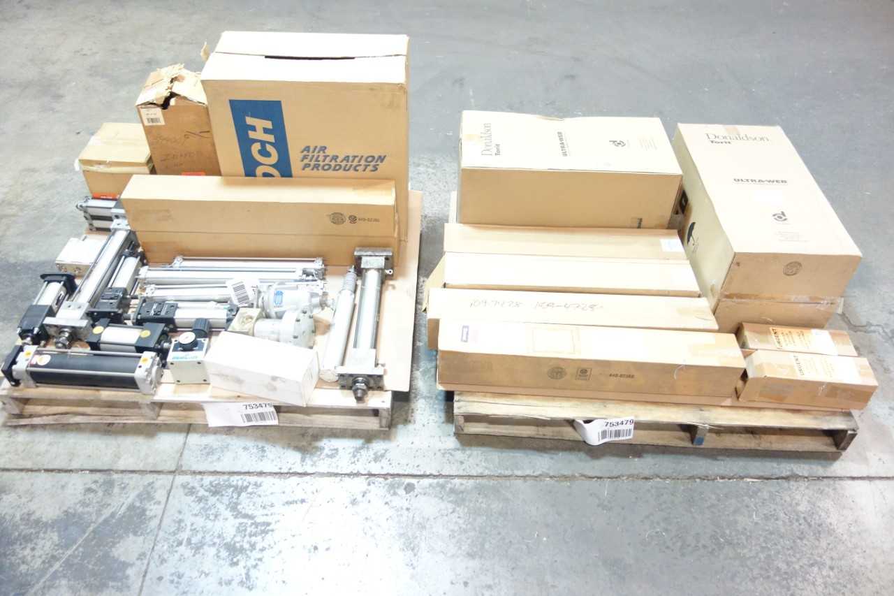 2 PALLETS OF ASSORTED PNEUMATIC CYLINDERS, FILTERS, REGULATOR, PARTS - PNEUMATIC CYLINDERS & ACTUATORS