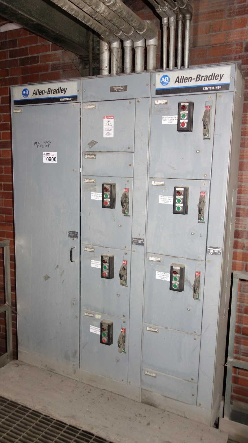 2X VERTICAL SECTIONS ALLEN BRADLEY 2100 CENTERLINE MCC MOTOR CONTROL CENTER, INCLUDES SQUARE D SY/MAX CONTROLLER MODULES, INCLUDES MCC BUCKETS - AUTOMATION & CONTROLS