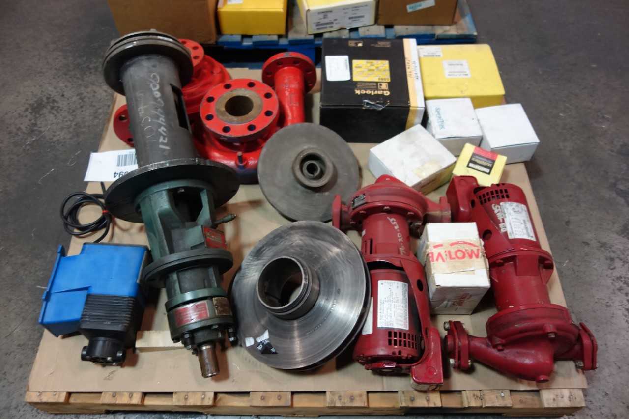 2 PALLETS OF ASSORTED PUMPS, PUMP PARTS AND ACCESSORIES- CHESTERTON, FLOWSERVE, GRACO, GARLOCK - PUMPS