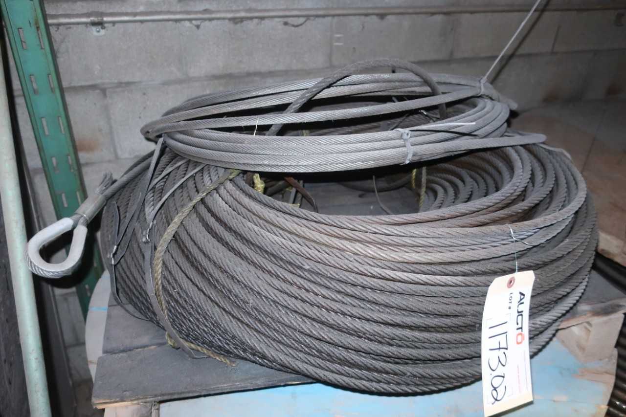 LOT OF ASSORTED STEEL CABLE ROPE - ELECTRICAL COMPONENTS