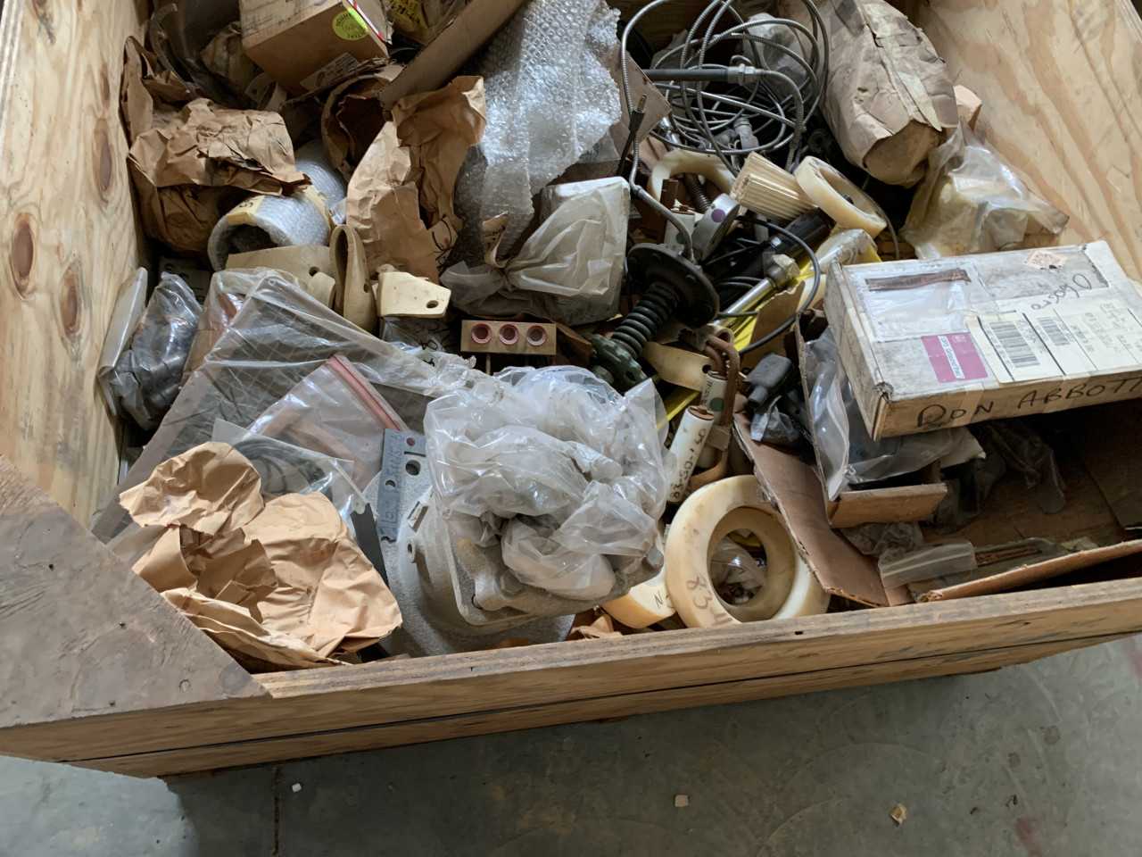 CRATE OF ELECTRICAL AUTOMATION EQUIPMENT PARTS - ELECTRICAL PARTS