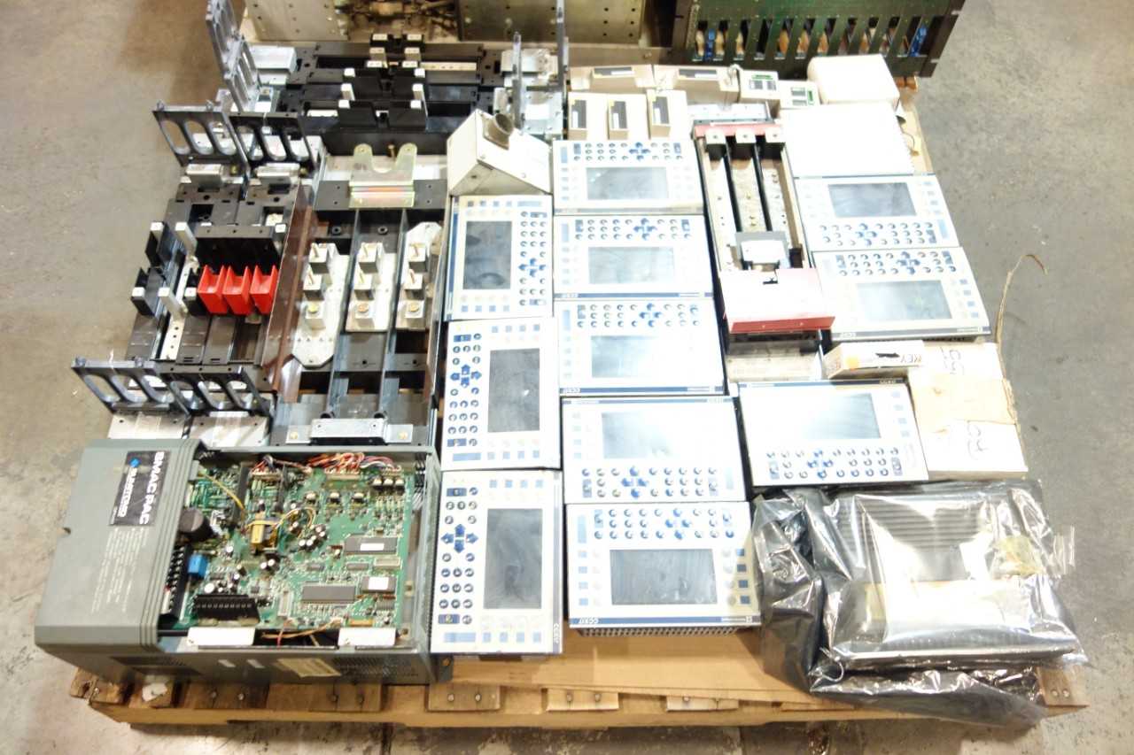 2 PALLETS OF ASSORTED ELECTRICAL - CIRCUIT BREAKERS, PANELS,MODULES -FANUC, GENERAL ELECTRIC,SUMITOMO - CIRCUIT BREAKERS