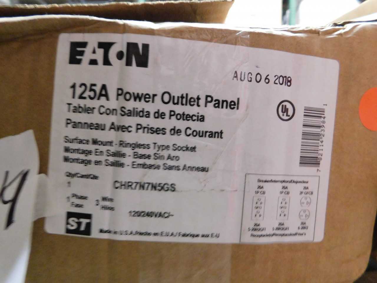 Lot of 1 Power Outlet Panel - ELECTRICAL COMPONENTS