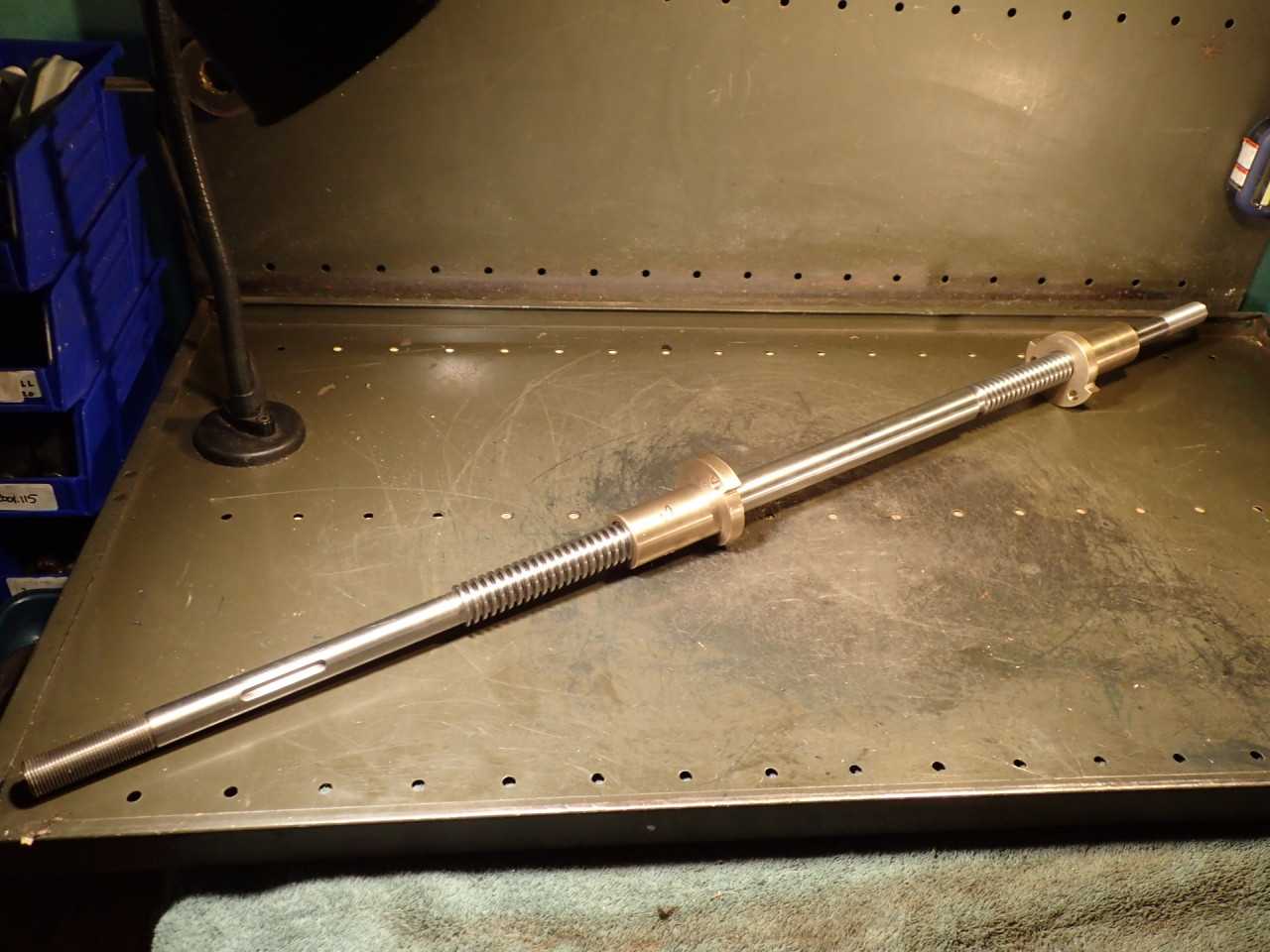 1/4" Pitch Double Lead Screw: 5" Travel, 42-1/2" OAL 7/8"-14 Ends Brass Bushings - MACHINING ACCESSORIES & TOOLING