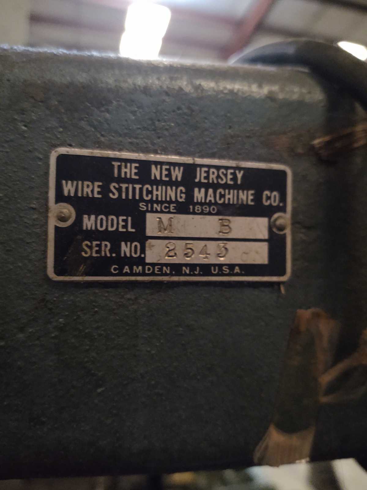 New Jersey Wire Stitch Machine Mode M B Ser 2543 - ELECTRICAL COMPONENTS