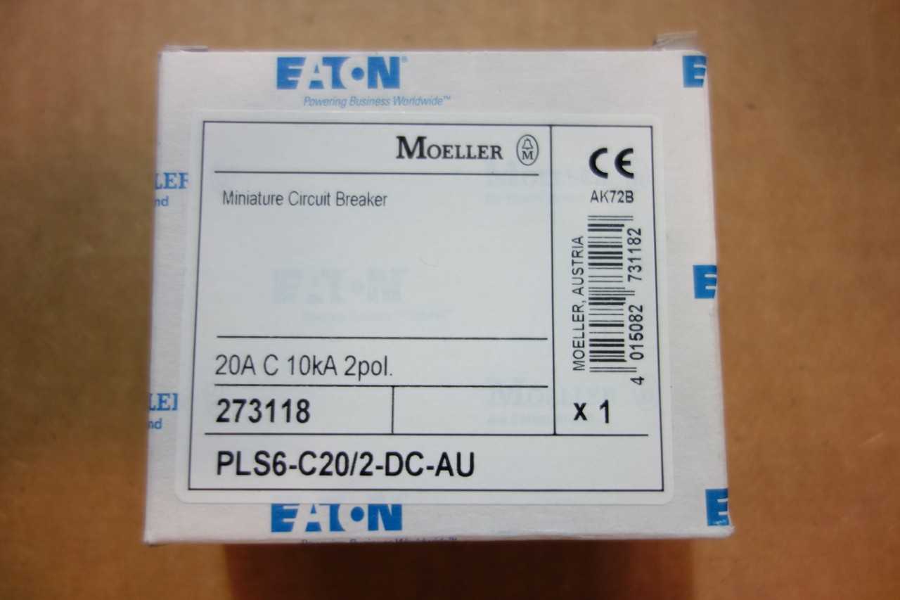 LOT OF EATON MOELLER CIRCUIT BREAKERS 2 POLE 20 AMP 10KA DC\ RATED PLS6-C20/2DC - CIRCUIT BREAKERS
