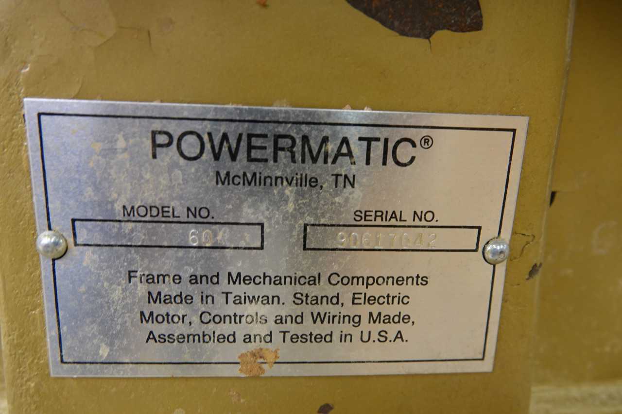 Powermatic 60 Jointer - MACHINING ACCESSORIES & TOOLING