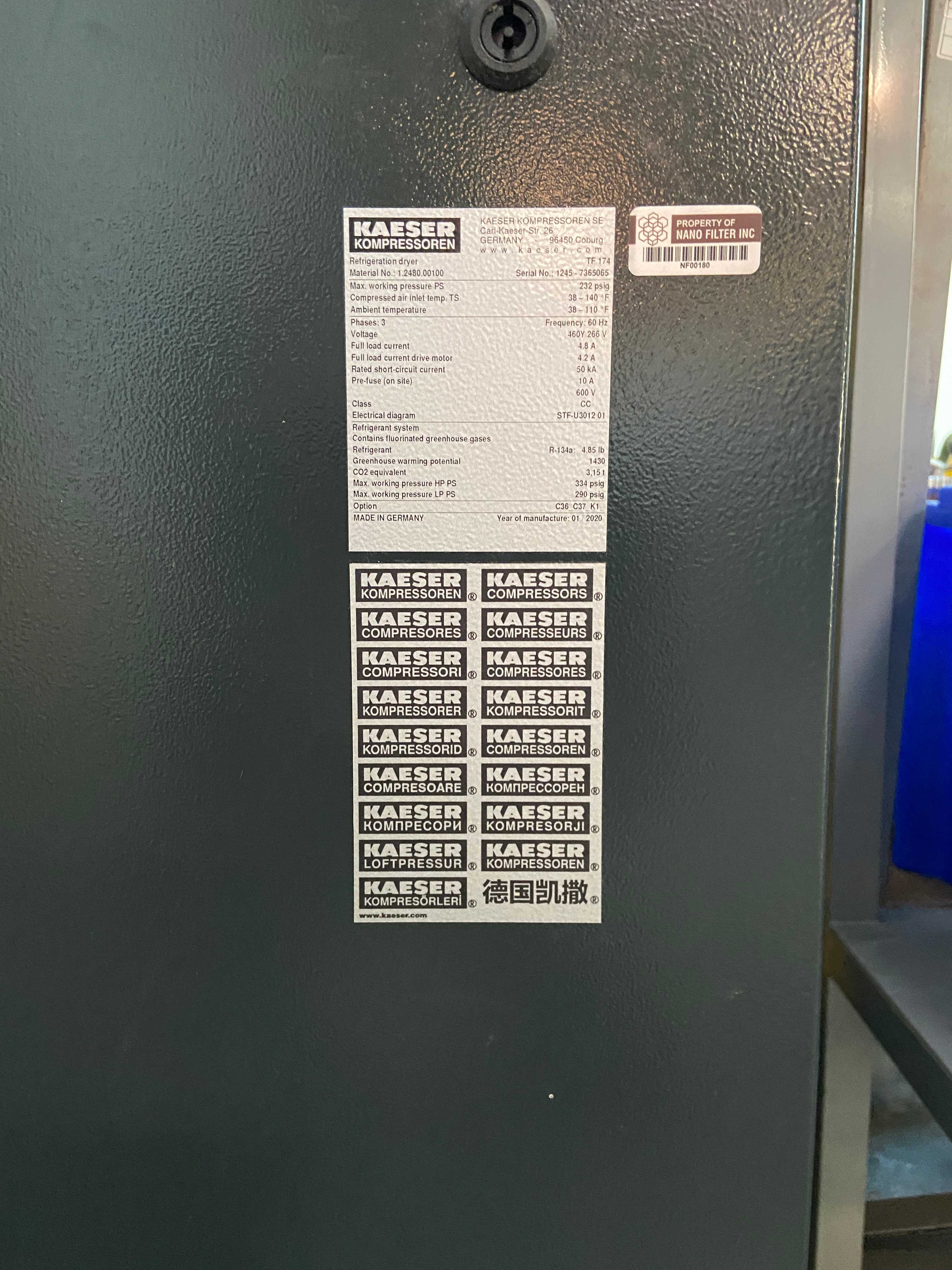 2020 KAESER cycling refrigeration dryer - CONSTRUCTION