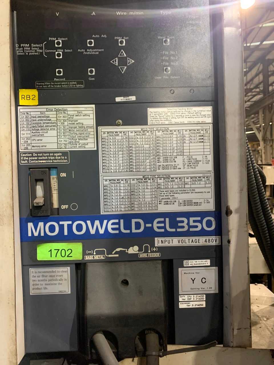 DUAL WELD CELL W/ YR-EA1400N-A00 MOTOMAN ROBOTS - INDUSTRIAL ROBOTS