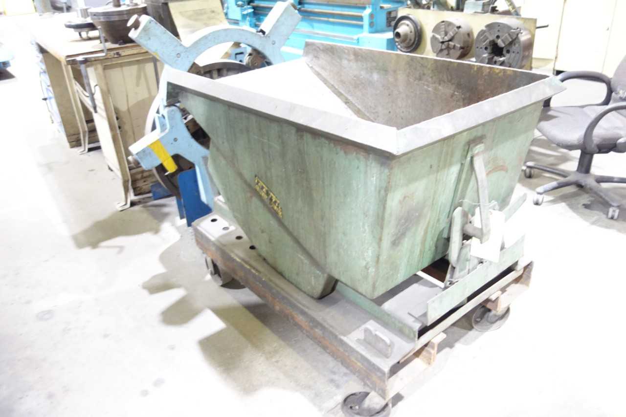 Lot of 2 Steel Self-Dumping Industrial Hoppers - WASTE BINS