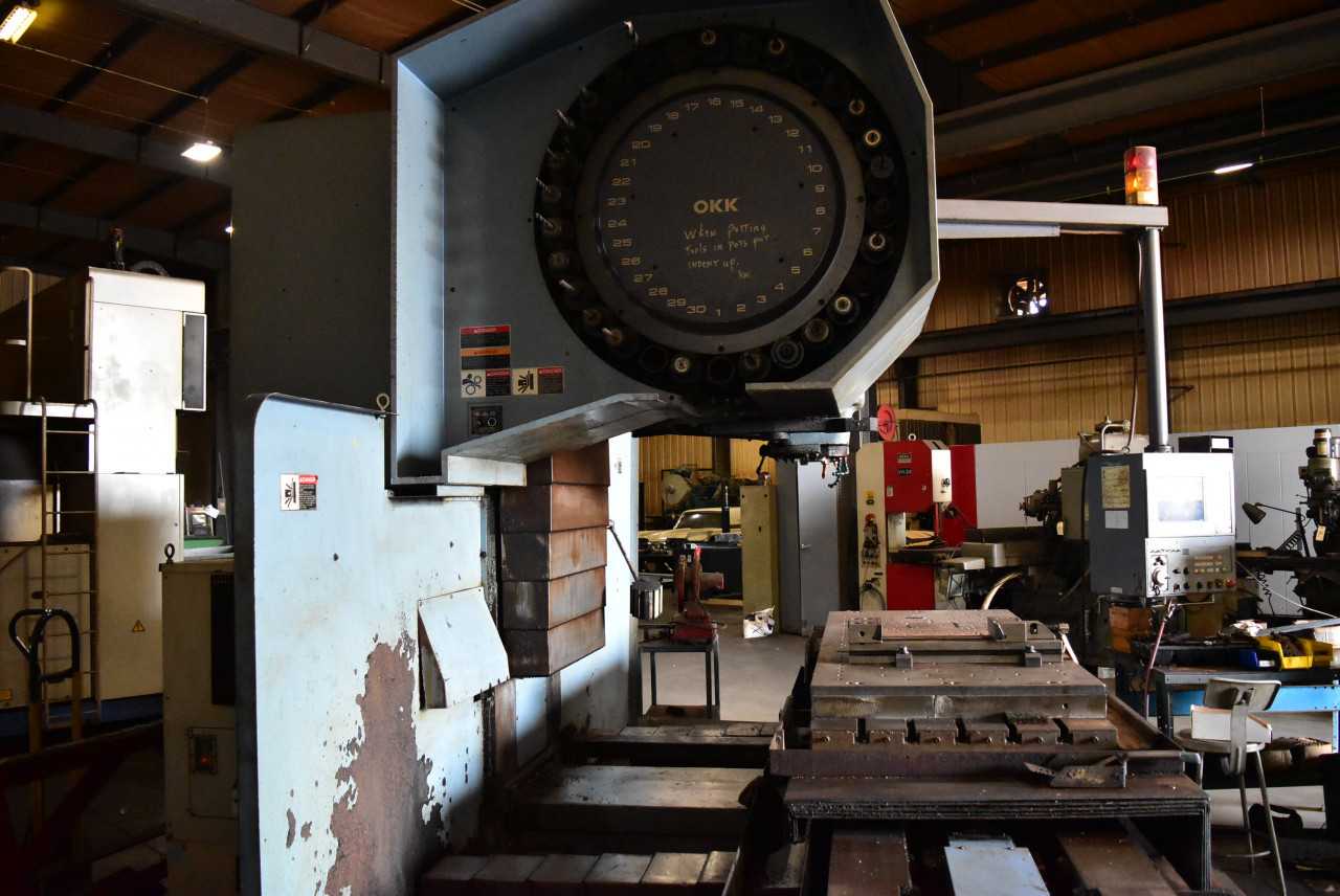 OKK MCV860 Vertical Machine Center s/n,177, Mfg. #MA67066A9, 30 ATC w/Tool holdersTableWork Surface: 90.55" x 33.46" Travels X=80.31", Y=33.85", Z=28.34", Spindle speed 4500 rpm, BT 50 - MACHINING ACCESSORIES & TOOLING