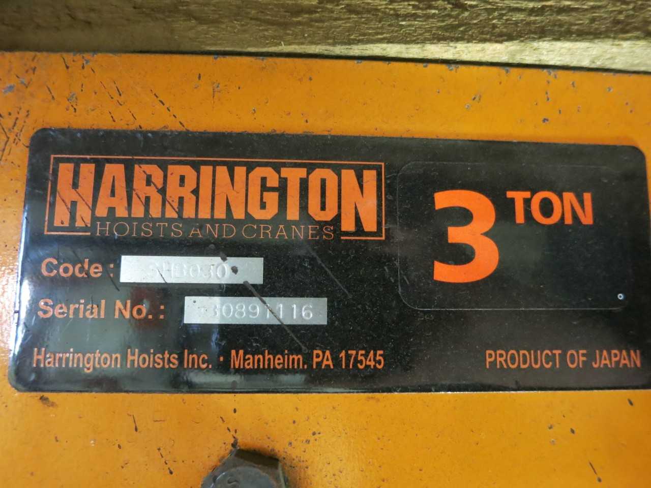 LOT OF 3 ASSORTED CHAIN HOIST HARRINGTON 3 TON DEMAG 500LB - LIFTING EQUIPMENT